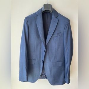 👔🔥 Massimo Dutti Suit, blue, italian wool, blazer size 36, trousers 31
